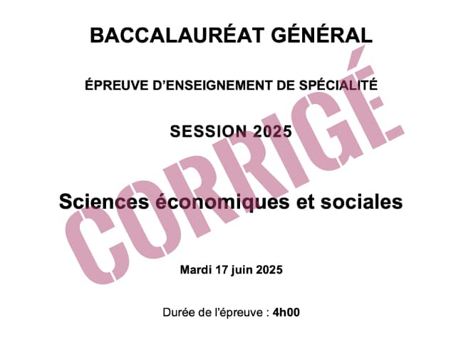 [Bac SES 2025] - Corrigé de l'étude documentaire