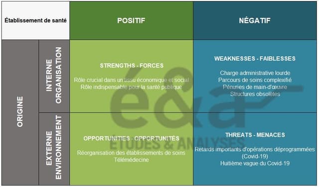 Analyse SWOT d'un établissement de santé en France (2022)