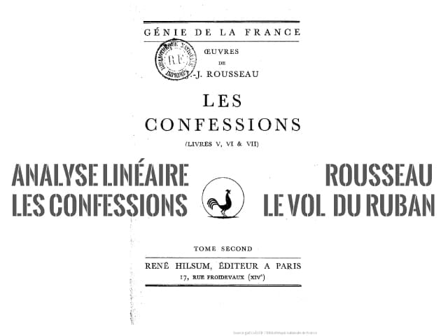 Analyse linéaire | Rousseau, Les Confessions (livres I à IV) | Le vol du ruban